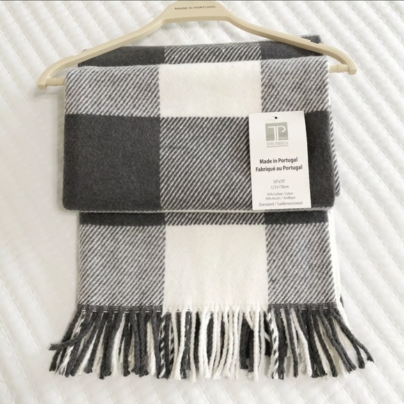 Texteis Penedo 50"x70" Bohemian Modern Fine Linen Throw Blanket Made Portugual - Picture 3 of 9